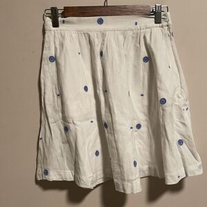& other stories Anthropologie Embroidered Skirt white wheel- Size 6